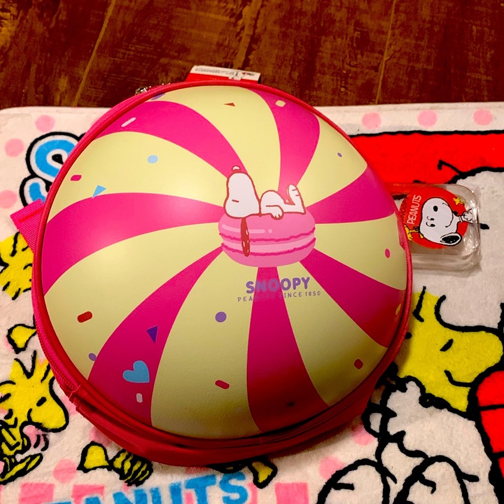 Snoopy macaroon purse back pack.